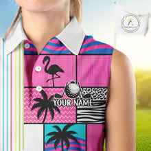 Load image into Gallery viewer, Custom Funny Golfer Animal Print Pattern Sleeveless Golf Polo Shirts, Golf Shirt For Women, Golf Gifts NBT702