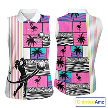 Load image into Gallery viewer, Custom Funny Golfer Animal Print Pattern Sleeveless Golf Polo Shirts, Golf Shirt For Women, Golf Gifts NBT702