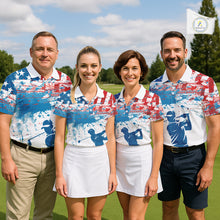 Load image into Gallery viewer, American Flag Golf Polo Shirt Custom Mens Golf Shirts US Flag Golf Polo Shirt NBT568