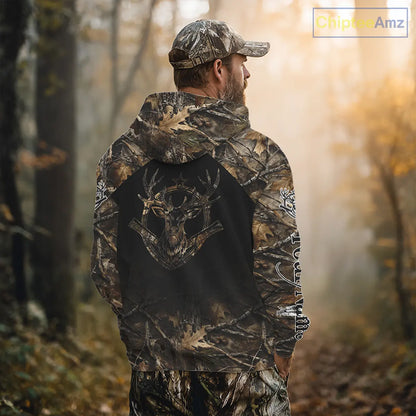 Whitetail Deer Hunting Shirts Personalized Black US Flag Camouflage, Best Gifts for Deer Hunters NBT275