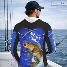 Load image into Gallery viewer, Personalized Walleye Fishing Hood UV Protection Custom Tournament Jerseys, Walleye Fishing Shirts NBT366