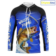 Load image into Gallery viewer, Personalized Walleye Fishing Hood UV Protection Custom Tournament Jerseys, Walleye Fishing Shirts NBT366