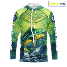 Load image into Gallery viewer, Custom Mahi Mahi Fishing Shirts For Team, Custom Saltwater Fishing Shirts|Green NBT468