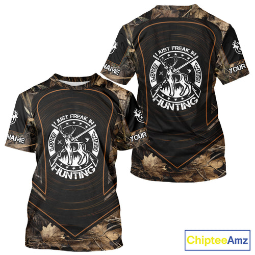 Brown Camouflage Deer Hunting 3D Printing Custom Name Shirts, Deer Hunting Apparel, Hunting Gifts NBT213