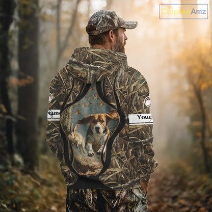 Personalized Rabbit Hunting Beagle Dog 3D All Over Printed Shirts, Hunting Clothes for Men NBT326