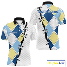 Load image into Gallery viewer, Custom men’s golf polo shirt with personalized name and team – detail view