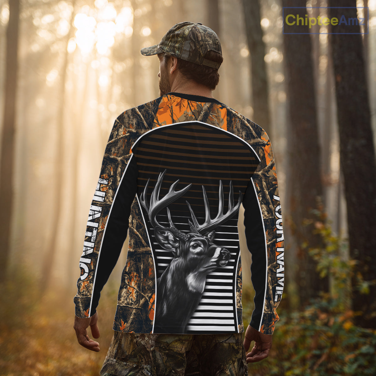 Custom Whitetail Deer Hunting Orange Camouflage 3D Printed Shirts, Hunting Gifts NBT226