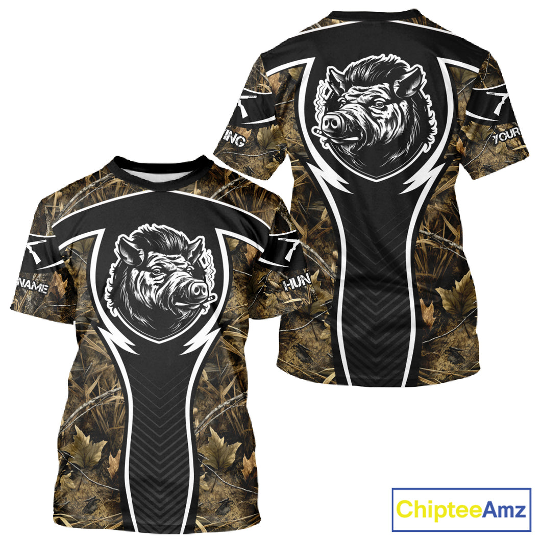Wild Boar Hunting Full Camouflage 3D Custom Name, Hunting Clothes for Men, Hunting Gifts NBT228