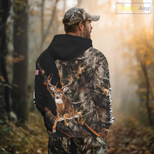 Load image into Gallery viewer, Whitetail Deer Hunting Brown Camo with Scope US Flag Shirts, Deer Hunting Clothes for Hunters NBT230