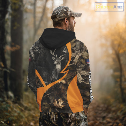 Deer Hunting Dark Brown Camouflage 3D All Over Printing Shirts, Hunting Gifts for Men NBT232