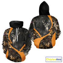 Load image into Gallery viewer, Deer Hunting Dark Brown Camouflage 3D All Over Printing Shirts, Hunting Gifts for Men NBT232
