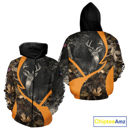 Deer Hunting Dark Brown Camouflage 3D All Over Printing Shirts, Hunting Gifts for Men NBT232