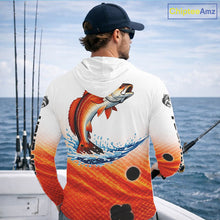 Load image into Gallery viewer, Redfish Fishing Scales Custom Name UV Protection Long Sleeve Hooded Fishing Shirts NBT514