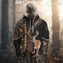 Load image into Gallery viewer, Personalized Whitetail Deer Hunting 3D All Over Printed Hoodie Brown Camouflage NBT250