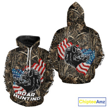 Load image into Gallery viewer, Custom Wild Boar Hunting Camo Full Printing US Flag Shirts Boar Hunting Gifts for Hunters NBT257