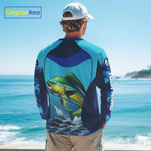 Load image into Gallery viewer, Custom Mahi Mahi Long Sleeve Fishing Shirts For Team, Saltwater Performance Fishing Shirt  NBT350