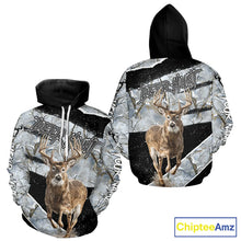 Load image into Gallery viewer, Winter Whitetail Deer Camo Customize Name 3D Printed Long Sleeve Hunting Shirts for Men, Hunting Gifts NBT260
