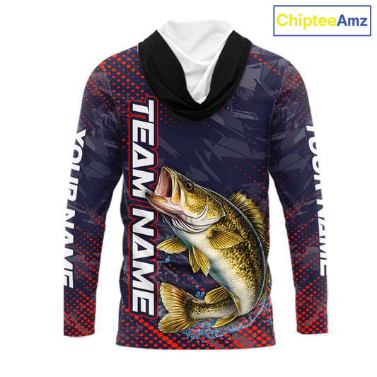 Personalized Walleye Fishing Shirts with Hood Purple Camo, Walleye Fishing Tounament Shirts NBT443