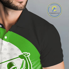 Load image into Gallery viewer, Green Zebra Pattern Mens Golf Polo Shirts Custom Name Gift For Golf Lovers NBT581