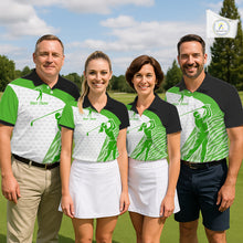 Load image into Gallery viewer, Green Zebra Pattern Mens Golf Polo Shirts Custom Name Gift For Golf Lovers NBT581