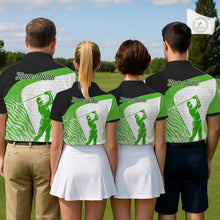 Load image into Gallery viewer, Green Zebra Pattern Mens Golf Polo Shirts Custom Name Gift For Golf Lovers NBT581