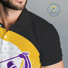 Load image into Gallery viewer, Yellow &amp; Purple  Zebra Pattern Mens Golf Polo Shirts Custom Name Gift For Golf Lovers NBT583