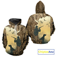 Load image into Gallery viewer, Mallard Duck Hunting Waterfowl Camouflage Shirts, Personalized Duck Hunting Gifts NBT112