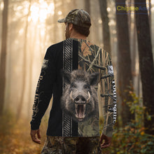 Load image into Gallery viewer, Personalized Wild Hog Hunting Camo Custom Name Best Gifts for Hunters, Boar Hunting Clothes NBT115