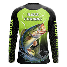 Load image into Gallery viewer, Custom Fish Scale Largemouth Bass Fishing Custom Name UV Fishing Shirts For Men, Bass Fishing Shirts NBT369