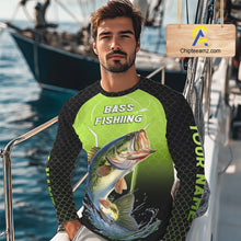 Load image into Gallery viewer, Custom Fish Scale Largemouth Bass Fishing Custom Name UV Fishing Shirts For Men, Bass Fishing Shirts NBT369
