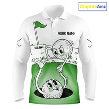 Load image into Gallery viewer, Green Funny Golf Rescue Team Polo Shirt Custom Name, Golf Ball Cartoon Polo, Golf Gifts NBT602