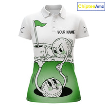 Load image into Gallery viewer, Green Funny Golf Rescue Team Polo Shirt Custom Name, Golf Ball Cartoon Polo, Golf Gifts NBT602
