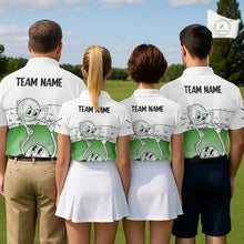 Load image into Gallery viewer, Green Funny Golf Rescue Team Polo Shirt Custom Name, Golf Ball Cartoon Polo, Golf Gifts NBT602