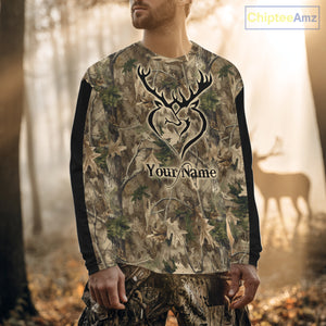 Deer Hunting Camouflage Customize Name 3D All Over Printed Shirts Hunting Outfits for Hunters NBT117