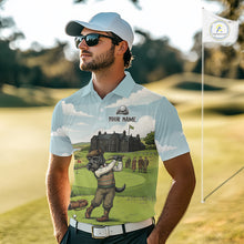 Load image into Gallery viewer, Scottish Terrier Mens Polo Golf Shirts, Vintage Dog Shirt, Dad Golf Gift NBT609