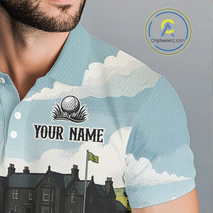 Scottish Terrier Mens Polo Golf Shirts, Vintage Dog Shirt, Dad Golf Gift NBT609