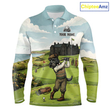 Load image into Gallery viewer, Scottish Terrier Mens Polo Golf Shirts, Vintage Dog Shirt, Dad Golf Gift NBT609