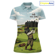 Load image into Gallery viewer, Scottish Terrier Womens Polo Golf Shirts, Vintage Dog Shirt, Mom Golf Gift NBT609