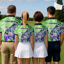 Load image into Gallery viewer, Mens Golf Polo Shirt Holographic Marble Golf Pattern For Team, Golf Attire For Men|Green NBT725