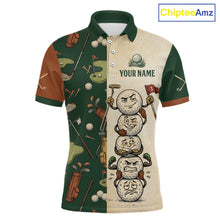 Load image into Gallery viewer, Funny Golf Ball Vintage 1990s Golf Pattern Mens Golf Polo Shirt, Golf Attire For Men, Golfer Gifts NBT616