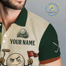 Load image into Gallery viewer, Funny Golf Ball Vintage 1990s Golf Pattern Mens Golf Polo Shirt, Golf Attire For Men, Golfer Gifts NBT616
