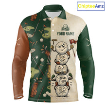 Load image into Gallery viewer, Funny Golf Ball Vintage 1990s Golf Pattern Mens Golf Polo Shirt, Golf Attire For Men, Golfer Gifts NBT616