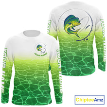 Load image into Gallery viewer, Custom Mahi Mahi Fishing Long Sleeve Performance Fishing Shirts, Mahi Mahi Saltwater Fishing Shirt NBT621