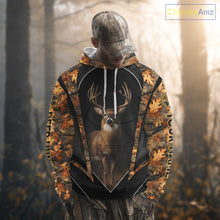 Load image into Gallery viewer, Custom Whitetail Deer Hunting Autumn Dark Camouflage 3D Shirts, Best Gift Ideas for Hunters NBT241