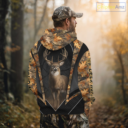 Custom Whitetail Deer Hunting Autumn Dark Camouflage 3D Shirts, Best Gift Ideas for Hunters NBT241