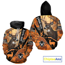 Load image into Gallery viewer, Deer Hunting Orange Camouflage 3D Printing Custom Name Shirts, Best Deer Hunting Shirts for Men NBT152