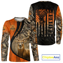 Load image into Gallery viewer, Orange Deer Camouflage US Flag Personalized Hunting Shirts, Hunting Outfit NBT57