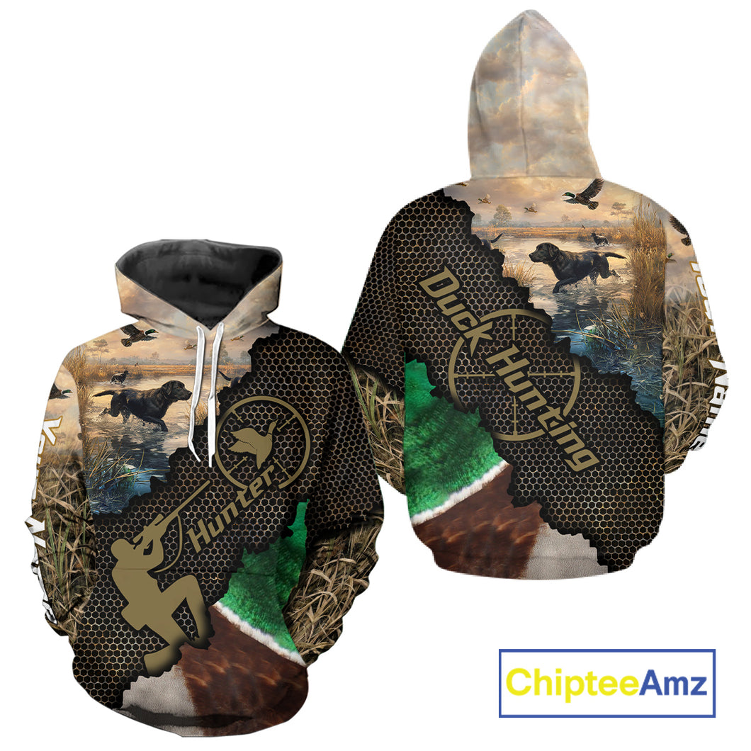 Mallard Duck Hunting Shirts, Personalized Hunting Clothes, Duck Hunting Camo Shirts, Duck Hunting Gifts NBT76