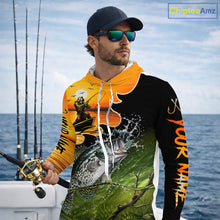 Load image into Gallery viewer, Personalized Fish Reaper Sunset Design Crappie Long Sleeve Hooded Fishing Shirts NBT674