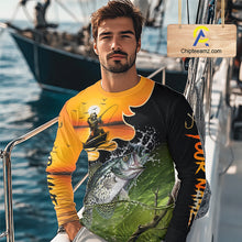 Load image into Gallery viewer, Personalized Fish Reaper Sunset Design Crappie Fishing Shirts Long Sleeve NBT674